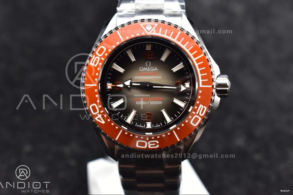 TF 1:1 Ceramic Ultra Deep SS Orange Bracelet Best Dial SS Seamaster 6000M Bezel Edition A on Gray UrbanStyle 1074 0710